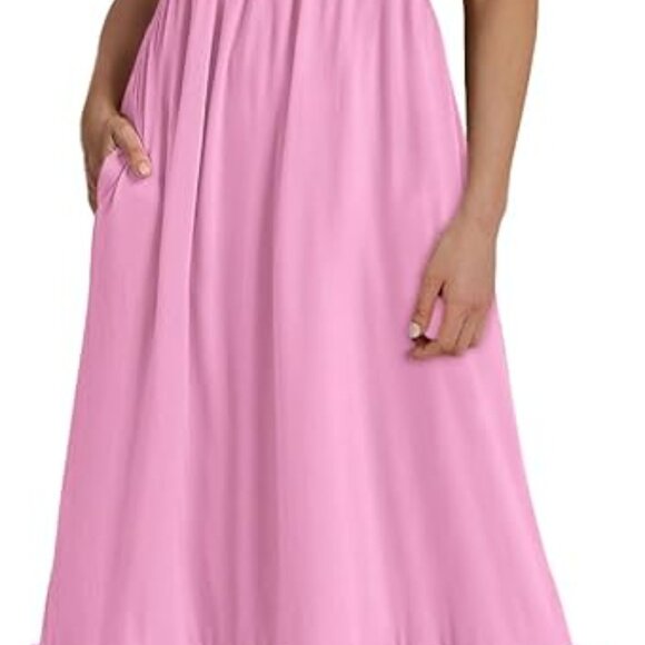 ANRABESS Women Summer Casual Strap Smocked Maxi Flowy Tiered A Line Beach Travel - Picture 3 of 3